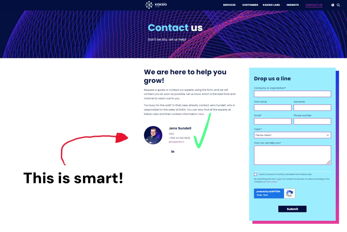Kaks.io Contact Form is Smart