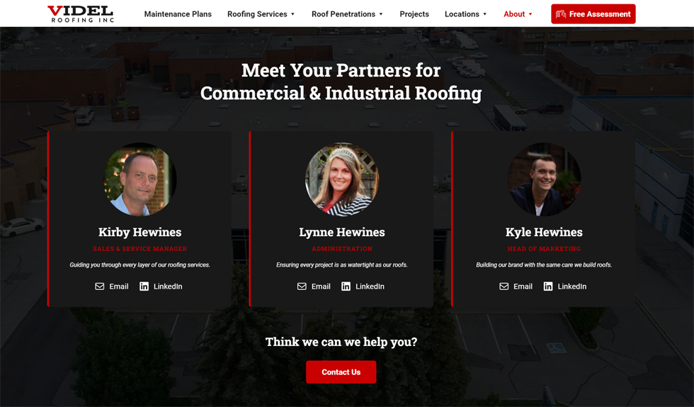 Web Design for Roofing Company in St. Catharines, Ontario